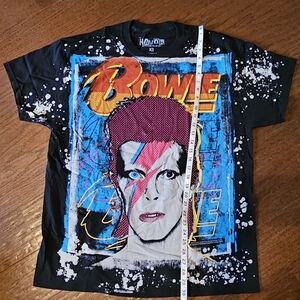 Liquid Blue Havoc Unisex Black T-Shirt  Punk DAVID BOWIE  Rock Halloween 80s